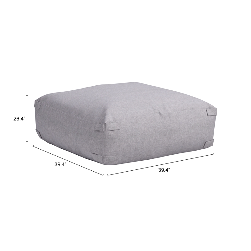 Pemberly Row Modern / Contemporary Fabric Outdoor Ottoman Gray