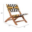 Pemberly Row Contemporary Solid Wood Outdoor Lounge Chair Multicolor