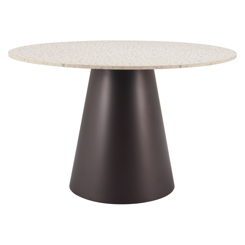 Pemberly Row Modern / Contemporary Metal Dining Table Beige & Bronze