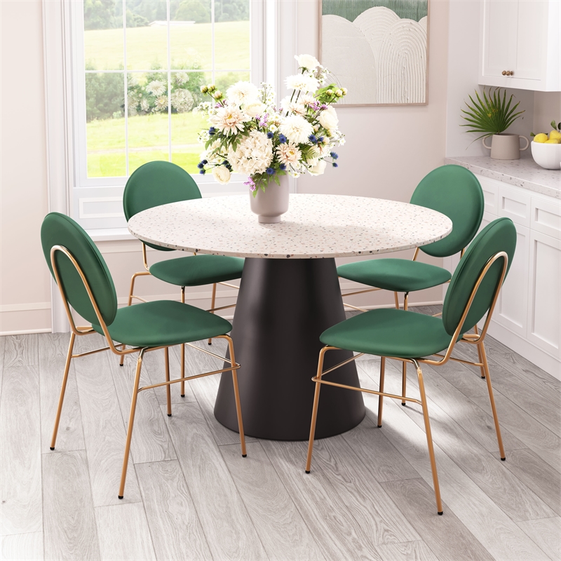 Pemberly Row Modern / Contemporary Metal Dining Table Beige & Bronze