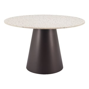 Pemberly Row Modern / Contemporary Metal Dining Table Beige & Bronze