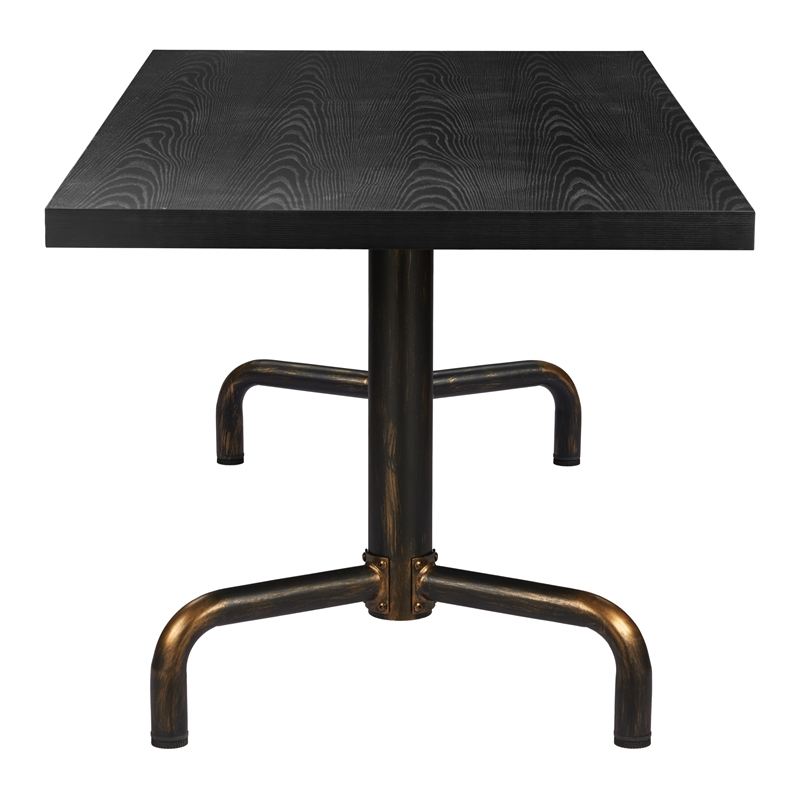 Pemberly Row Contemporary Engineered Wood Dining Table Black