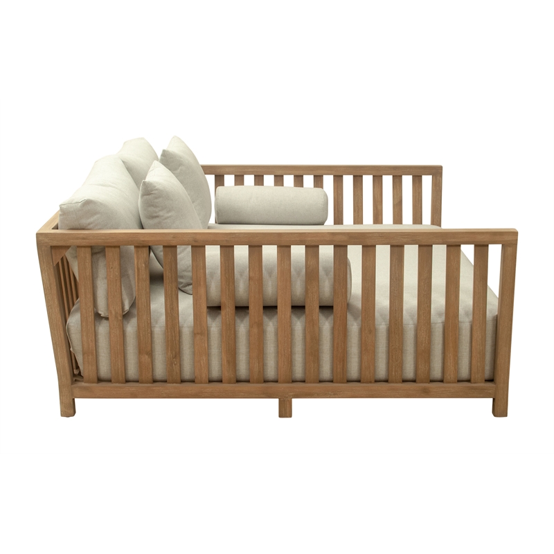 Pemberly Row Modern / Contemporary Wood Outdoor Daybed Gray Finish
