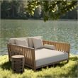 Pemberly Row Modern / Contemporary Wood Outdoor Daybed Gray Finish