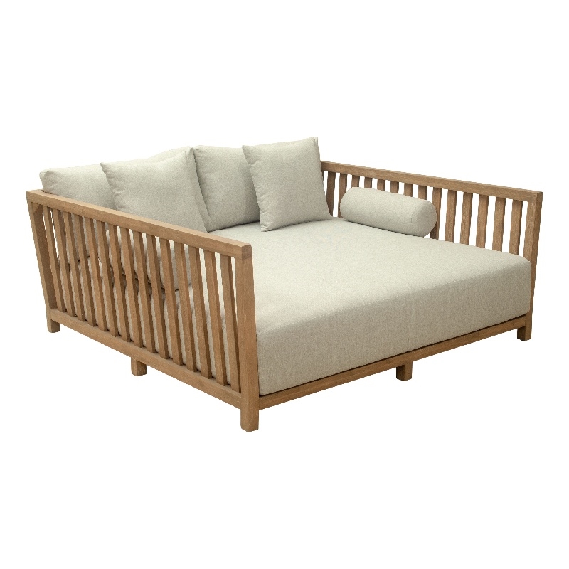 Pemberly Row Modern / Contemporary Wood Outdoor Daybed Gray Finish
