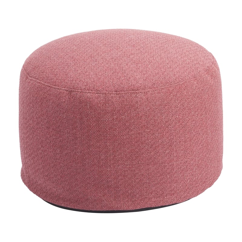 Pemberly Row Contemporary Assembled Fabric Outdoor Ottoman Red