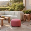 Pemberly Row Contemporary Assembled Fabric Outdoor Ottoman Red