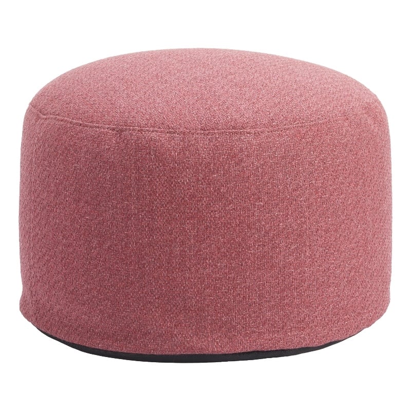 Pemberly Row Contemporary Assembled Fabric Outdoor Ottoman Red