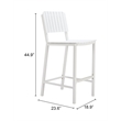 Pemberly Row Modern / Contemporary Aluminum Outdoor Barstool White