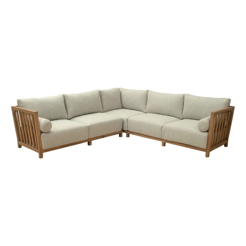 Pemberly Row Modern / Contemporary Wood Outdoor Sectional Gray