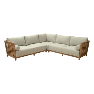 Pemberly Row Modern / Contemporary Wood Outdoor Sectional Gray