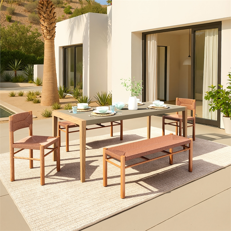 Pemberly Row Modern / Contemporary Wood Dining Table Gray Finish