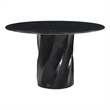Pemberly Row Contemporary Engineered Wood Dining Table Black
