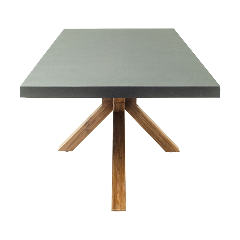 Pemberly Row Contemporary Wood Rectangular Dining Table Gray
