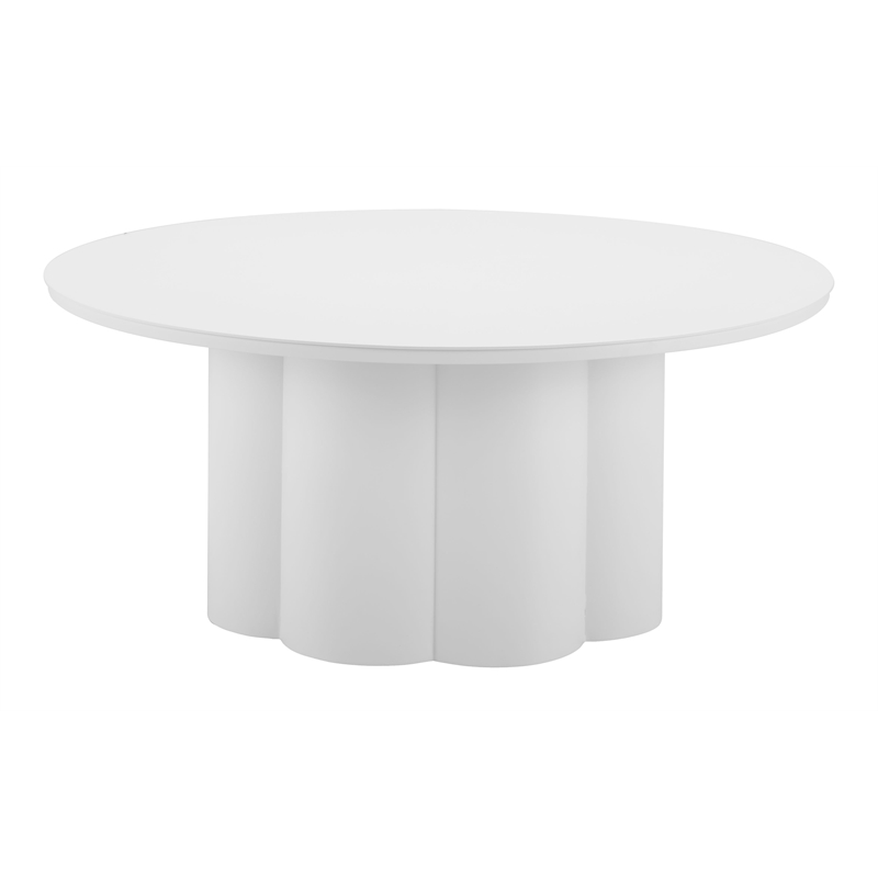 Pemberly Row Contemporary Assembled Aluminum Coffee Table White