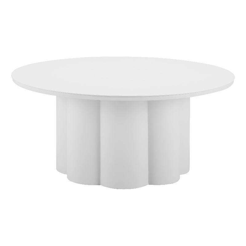 Pemberly Row Contemporary Assembled Aluminum Coffee Table White
