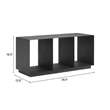 Pemberly Row Contemporary Faux Wood Aluminum Coffee Table in Charcoal