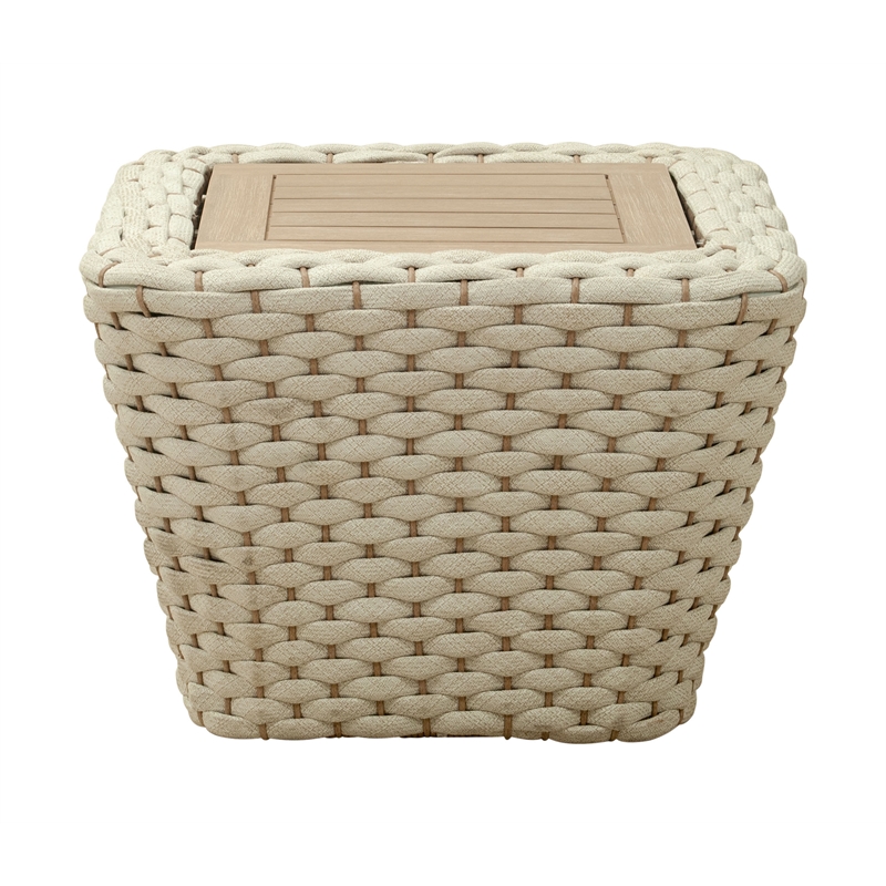 Pemberly Row Contemporary Aluminum Coffee Table White & Natural