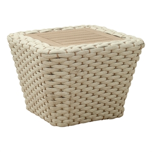 Pemberly Row Contemporary Aluminum Coffee Table White & Natural