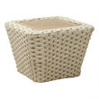 Pemberly Row Contemporary Aluminum Coffee Table White & Natural