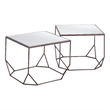 Pemberly Row Contemporary Engineered Wood Coffee Table Set (2-Piece) Bronze