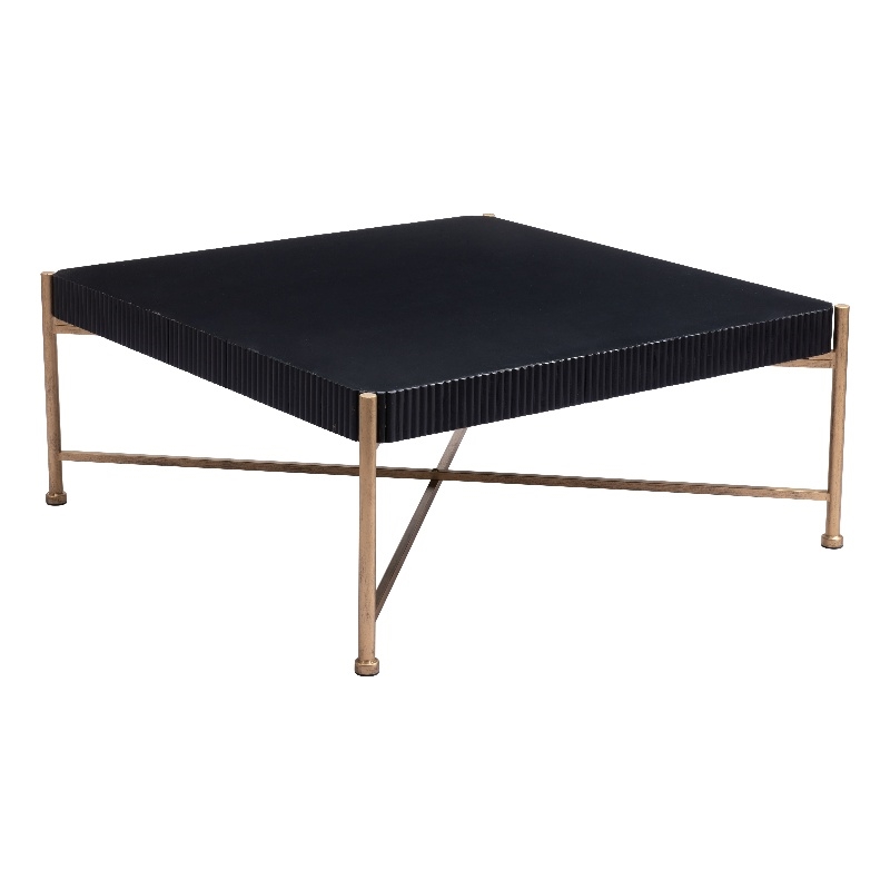 Pemberly Row Modern / Contemporary Wood Coffee Table Black Finish