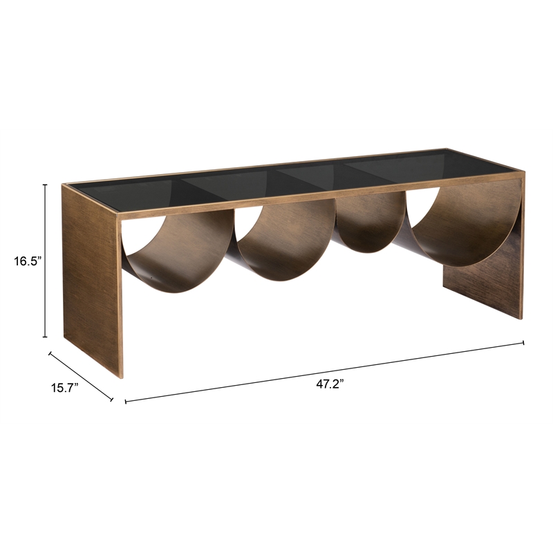 Pemberly Row Modern / Contemporary Metal Coffee Table Brass & Black