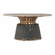 Pemberly Row Engineered Wood/Marble Top Round Coffee Table in Multi-Color