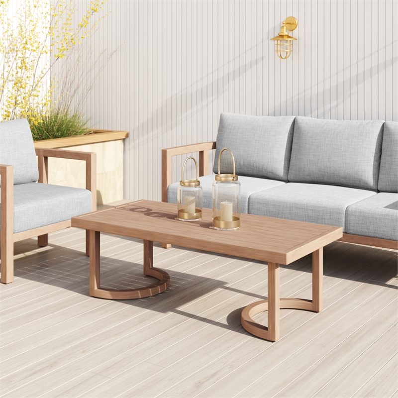 Pemberly Row Modern / Contemporary Aluminum Coffee Table Brown