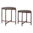 Pemberly Row Contemporary Metal Coffee Table Set (2-Piece) Bronze
