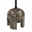 Pemberly Row Contemporary Painted Iron/Marble Round End Table in Multi-Color