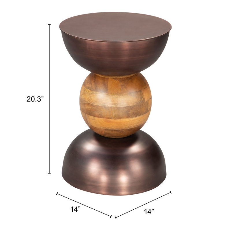 Pemberly Row Modern / Contemporary Assembled Metal Side Table Bronze