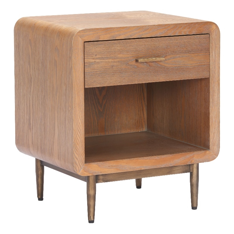 Pemberly Row Contemporary Assembled Engineered Wood Side Table Brown