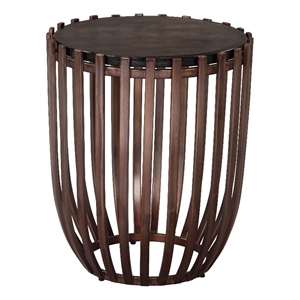Pemberly Row Modern / Contemporary Metal Side Table Bronze Finish
