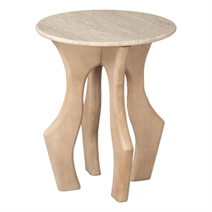 Pemberly Row Modern / Contemporary Wood Side Table White & Natural