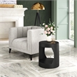 Pemberly Row Contemporary Assembled Metal Metal Side Table in Black