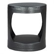 Pemberly Row Contemporary Assembled Metal Metal Side Table in Black