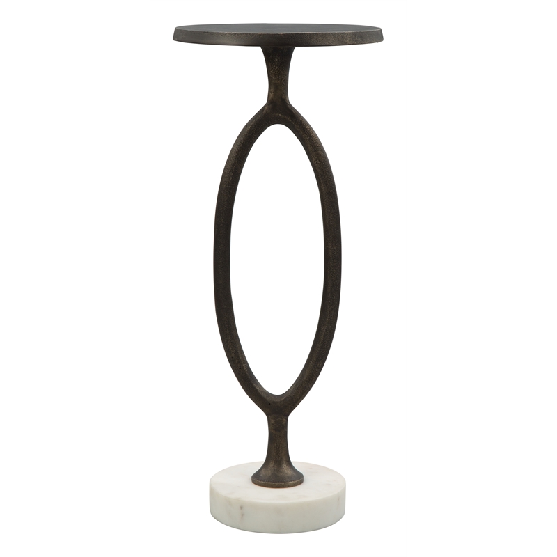 Pemberly Row Contemporary Assembled Aluminum Accent Table Bronze