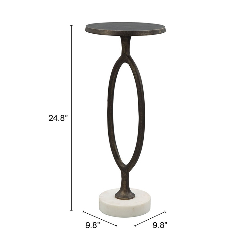 Pemberly Row Contemporary Assembled Aluminum Accent Table Bronze