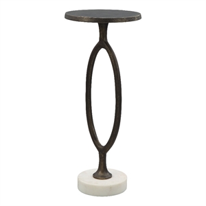 Pemberly Row Contemporary Assembled Aluminum Accent Table Bronze