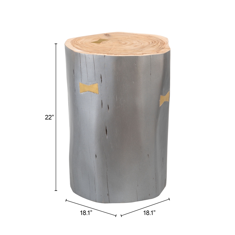 Pemberly Row Contemporary Assembled Wood Sugra End Table Gray