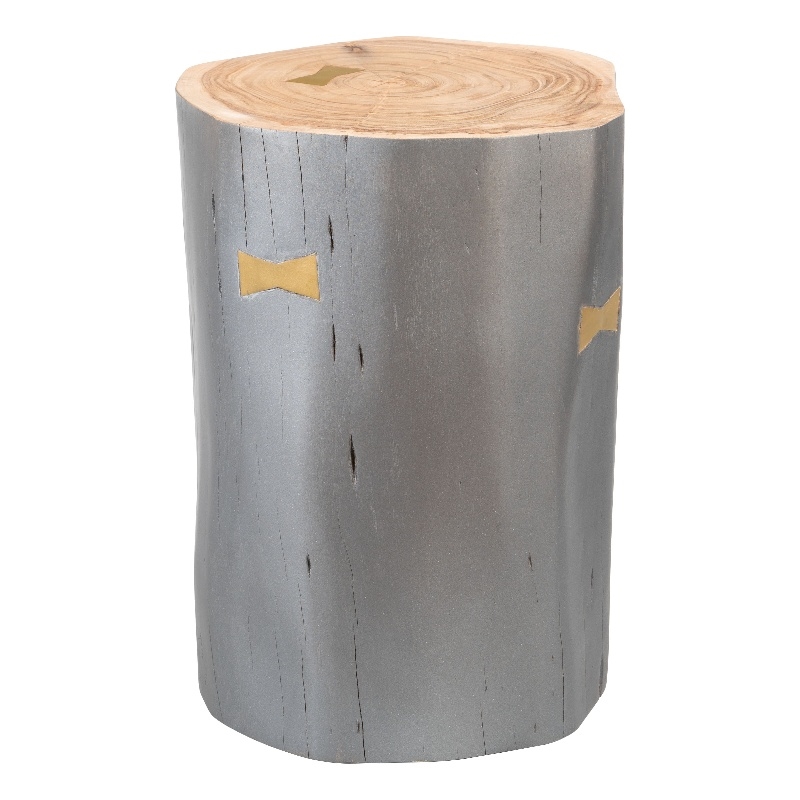 Pemberly Row Contemporary Assembled Wood Sugra End Table Gray