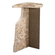 Pemberly Row Modern / Contemporary Marble Side Table Beige Finish