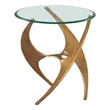 Pemberly Row Modern / Contemporary Aluminum Side Table Gold Finish
