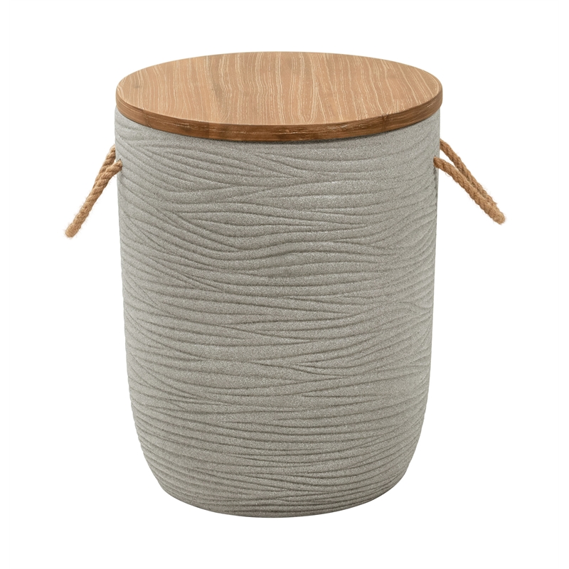 Pemberly Row Modern / Contemporary Stone Side Table Natural & Brown