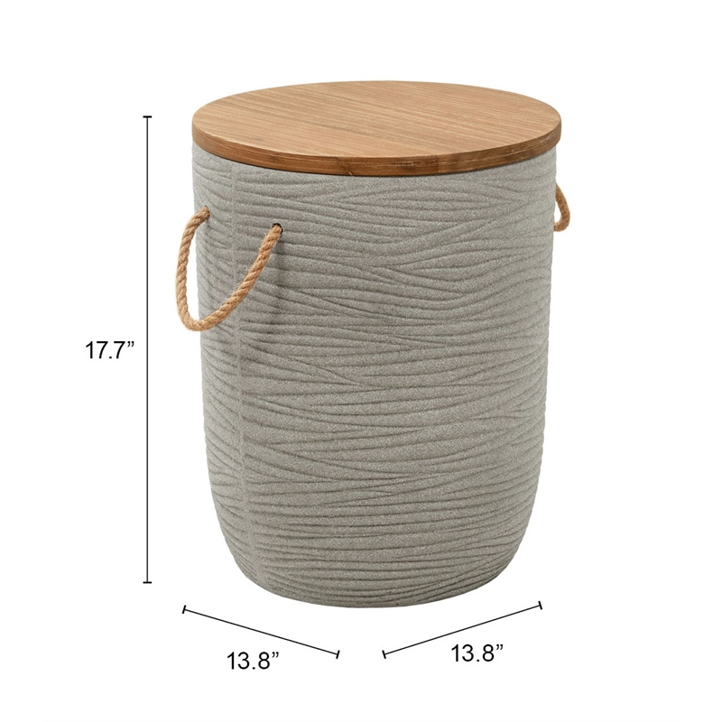 Pemberly Row Modern / Contemporary Stone Side Table Natural & Brown