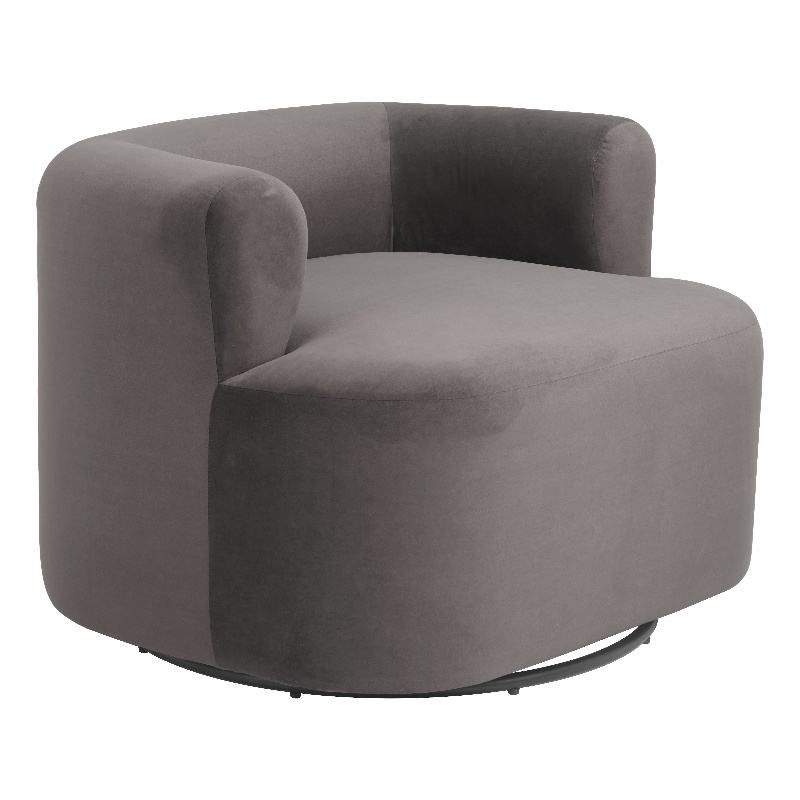 Pemberly Row Contemporary Assembled Engineered Wood Swivel Chair Gray