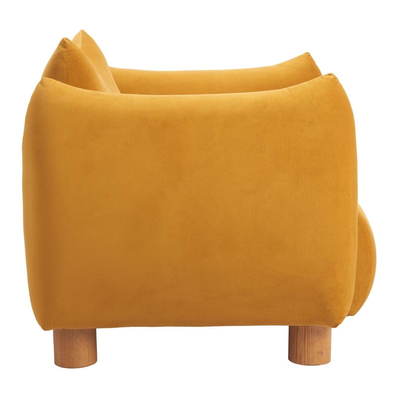 Pemberly Row Contemporary Engineered Wood Accent Chair Mustard