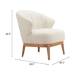 Pemberly Row Contemporary Engineered Wood Accent Chair Tawny Beige