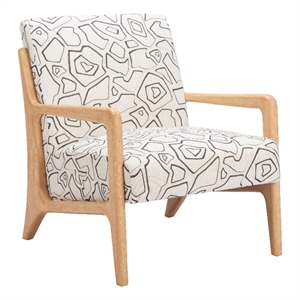 Pemberly Row Contemporary Engineered Wood Accent Chair Beige & Natural